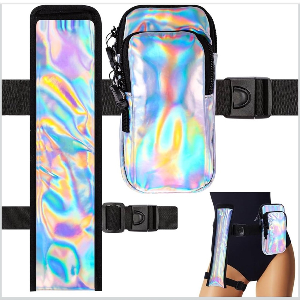 Holographic Belt Bag with Black Strap